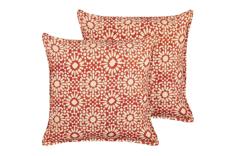 Prydnadskuddar Ceiba set om 2 Röd/beige - Röd/beige — Röd/beige