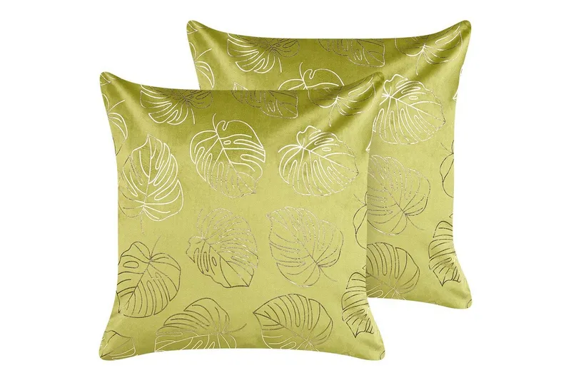 Prydnadskuddar Deliciosa set om 2 Ljusgrön/guld - Ljusgrön/guld — Ljusgrön/guld