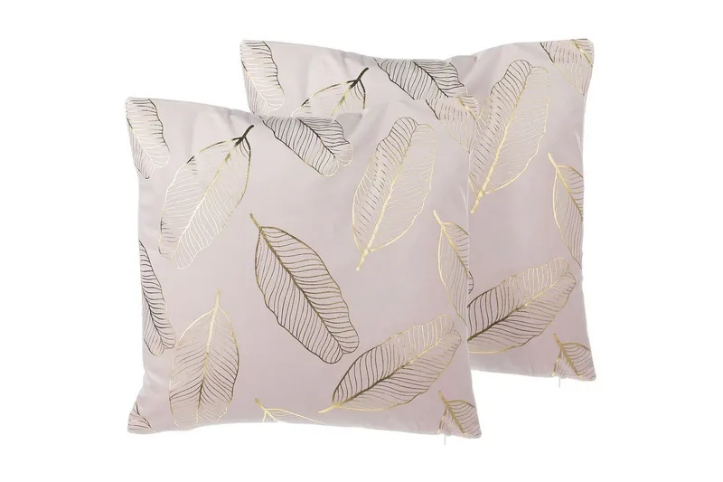 Prydnadskuddar Freesia set om 2 Rosa/guld - Rosa/guld — Rosa/guld