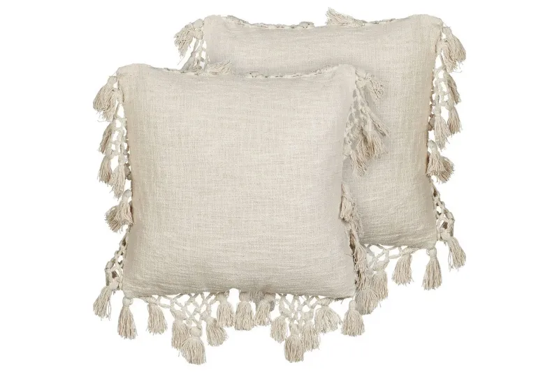 Prydnadskuddar Olearia set om 2 Beige - Beige — Beige