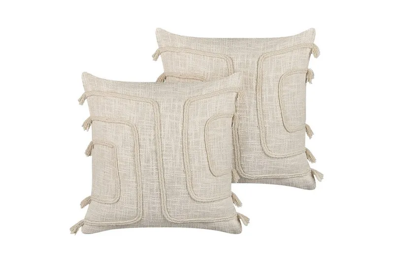 Prydnadskuddar Pleione set om 2 Beige - Beige — Beige