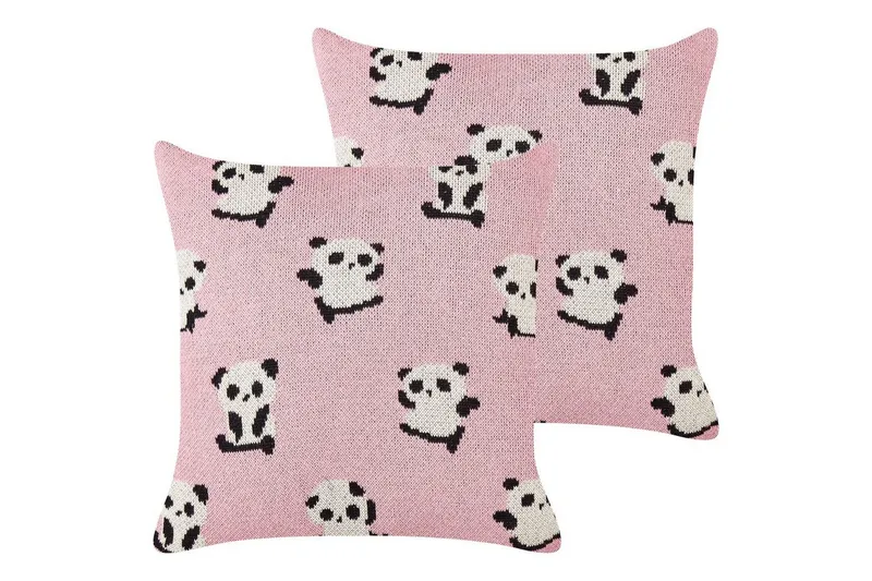 Prydnadskuddar Talokan set om 2 Rosa/svart/vit - Rosa/svart/vit — Rosa/svart/vit