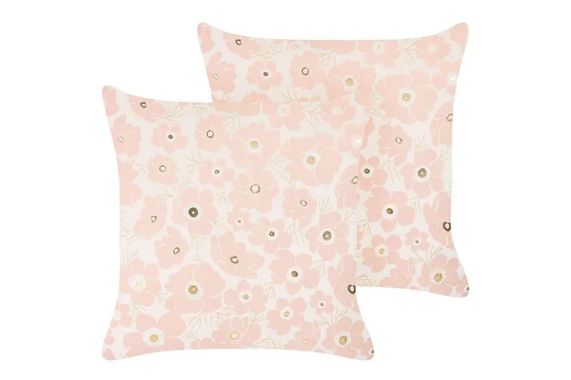 Prydnadskuddar Triteleia set om 2 Rosa/guld/beige - Rosa/guld/beige — Rosa/guld/beige