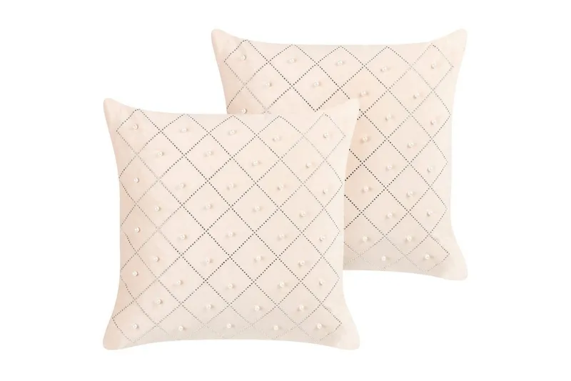 Prydnadskuddar Yarrow set om 2 Beige/Silver - Beige/Silver — Beige/Silver