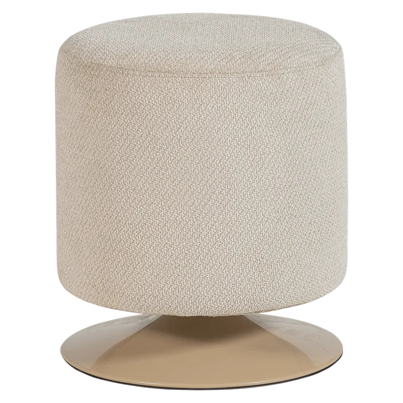 Puff med snurrfot Islen 39 cm Rund - Beige — WOOOD