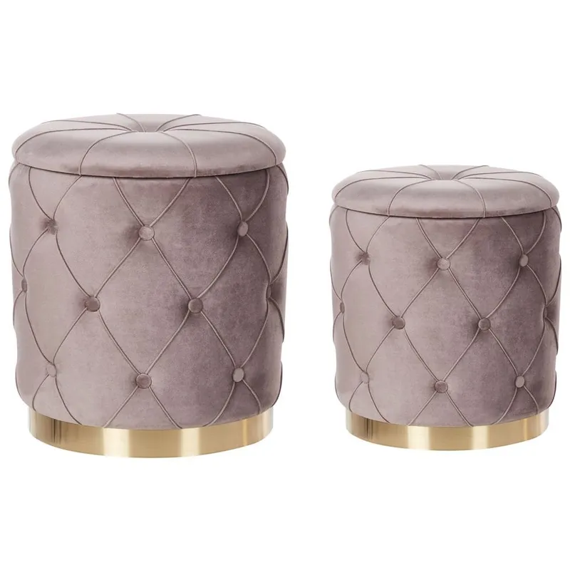 Puff Pueblo 2-pack - Taupe, Grå, Guld — Taupe, Grå, Guld