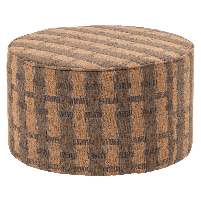 Puff Sarli 60 cm Rund - Brun/Rosa — WOOOD