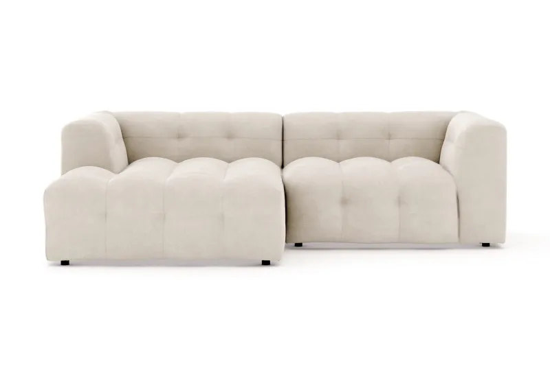 Puffy 3-sits bubblig soffa med divan vänster - Beige — Andrarum