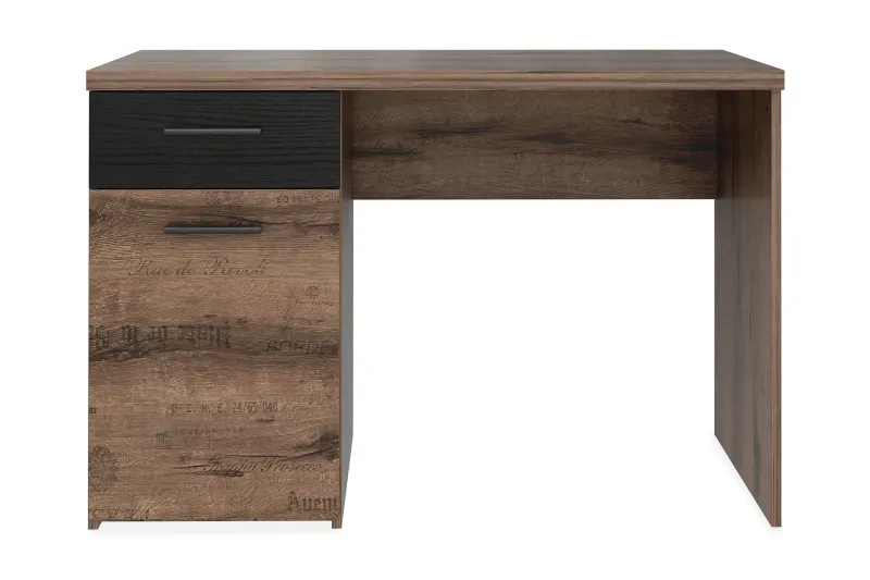 Purgason Skrivbord 110 cm med Förvaring Låda + Skåp - Brun — Brun