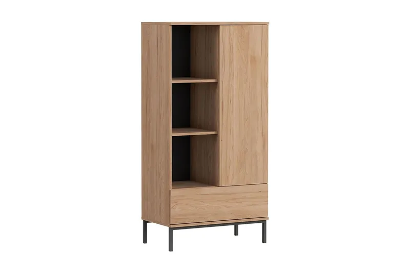 Querty Bokhylla 70x140x41 cm - Natur/Svart — Natur/Svart