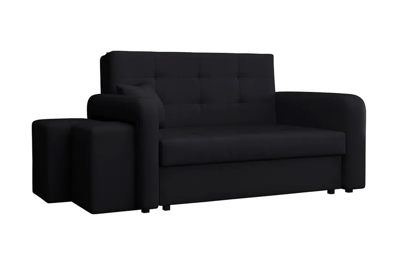 Ramdalen 2-sits Bäddsoffa Vänster - Sammet/Svart — Sammet/Svart