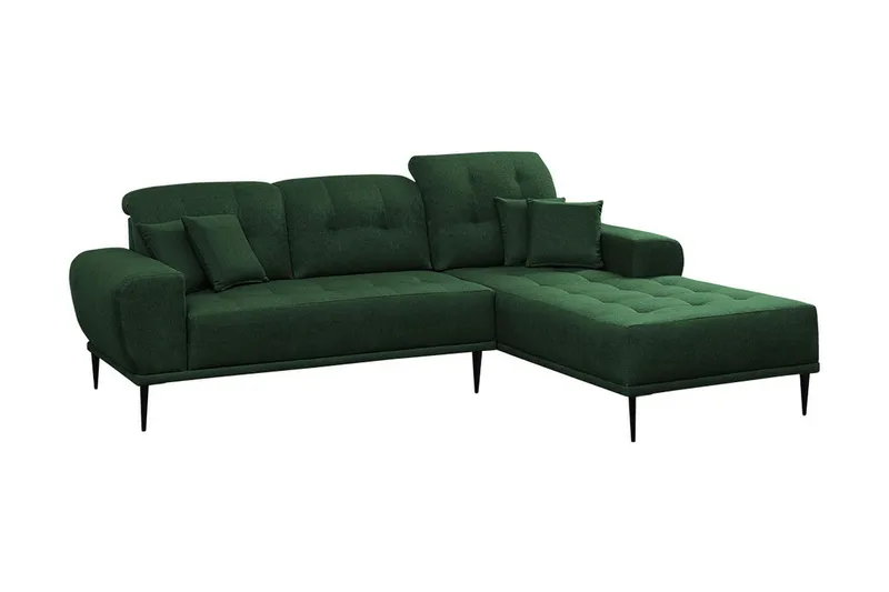 Rapale 3-sits Soffa med Divan Höger med Kuddar - Grön — Grön