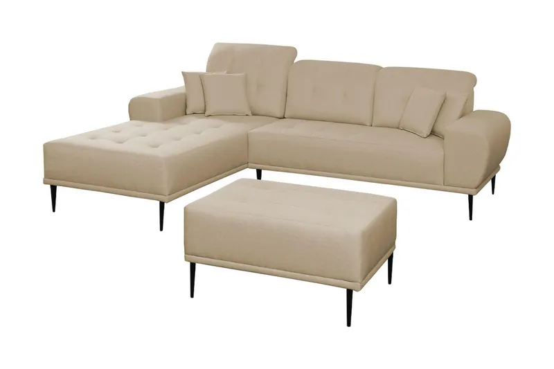 Rapale Soffgrupp Vänster med Fotpall - Beige — Beige