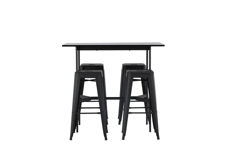 Rax Matgrupp 120 cm Rektangulär med 4 Tempe stolar - Svart (Art.nr 3059581) — Venture Home