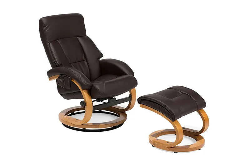 Reclinerstol Force med fotpall - Brun — Brun