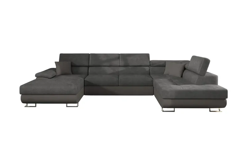 Reginia Bäddsoffa m. Divan och Schäslong Förvaring 4-sits - Grå (Art.nr 1592774) — Grå