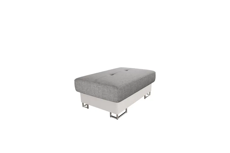 Reginia Fotpall 104 cm - Vit/Grå — Vit/Grå