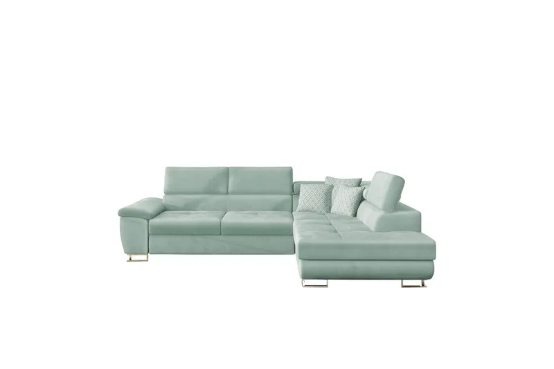 Reginia Soffa med Schäslong 3-sits - Grön/Vit — Grön/Vit