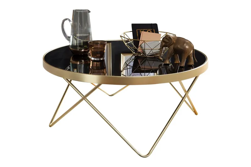 Reineck Soffbord 82 cm Runt - Svart/Guld — Wohnling