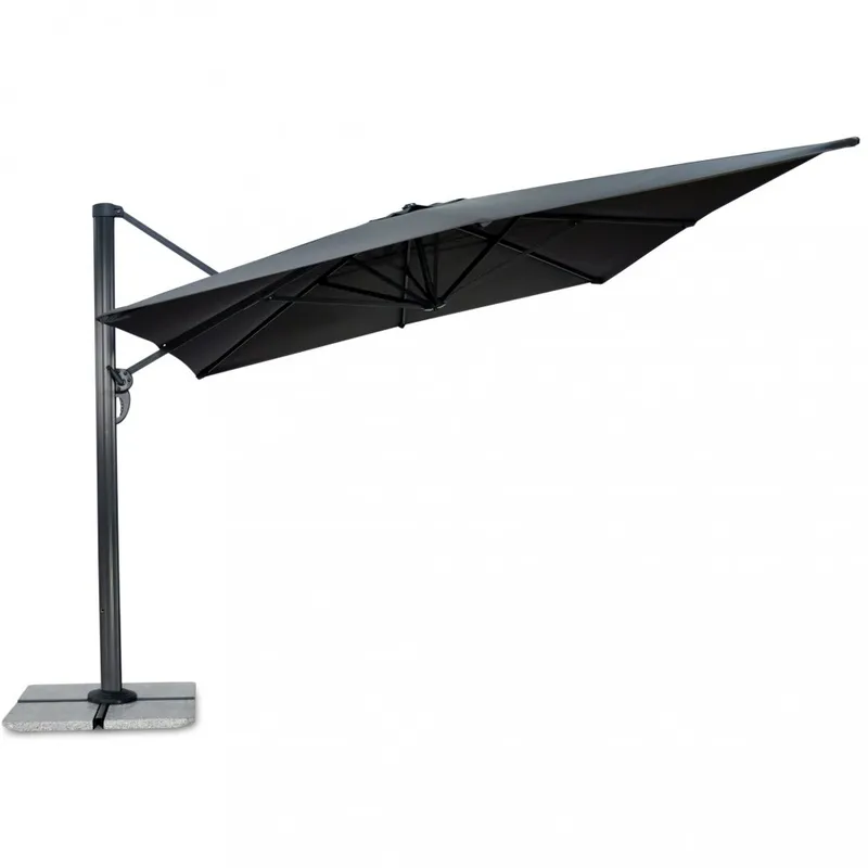 Rektangulärt premiumparasoll 3x4m | Kraftig konstruktion | Grå — Metalcraft