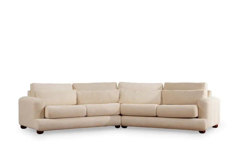 Relento Svängd Soffa 4-sits - Beige — Beige