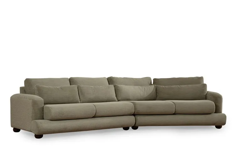 Relento Svängd Soffa 4-sits - Grön — Grön