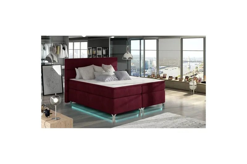 Resårbotten Eltap Amadeo med LED - Rivera 59, Röd, 180x200 cm — Rivera 59, Röd, 180x200 cm