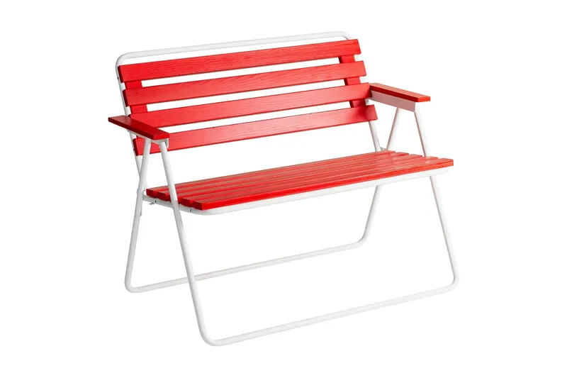 Retro 322 2-sits Bänk Utomhus Vit/Röd - Varax — Varax