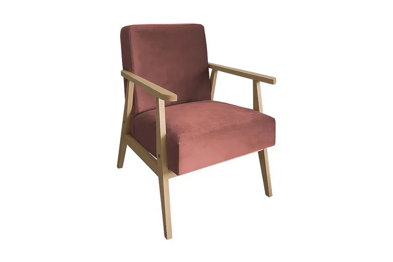 Retro Fåtölj - Sammet/Rosa — Sammet/Rosa