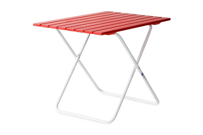 Retro Hopfällbart Cafébord Utomhus 75 cm Trä - Röd/vit — Varax
