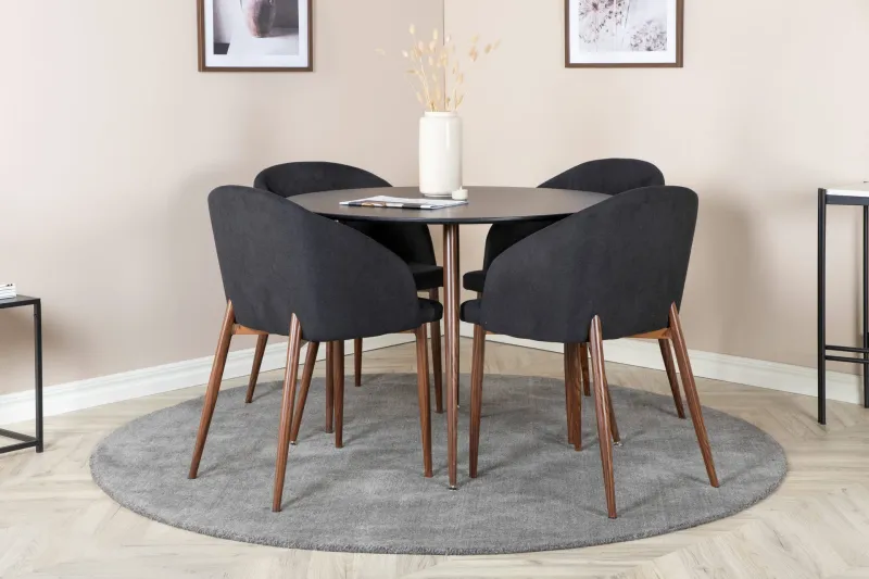 Ridones Matgrupp Rund 100 cm + 4 st Kullersbro Matstolar (Art.nr 1597920) — Venture Home