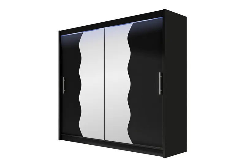 Rilievo Garderob m. Spegel 180x215 cm - Grå — Grå