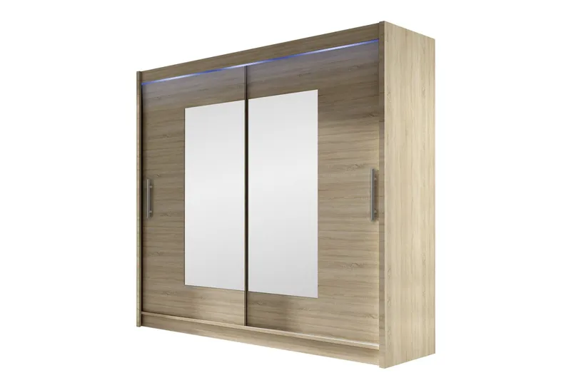 Rilievo Garderob m. Spegel 180x215 cm - Vit/Brun — Vit/Brun