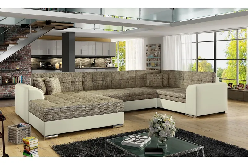 Rineta Bäddsoffa med Dubbeldivan - Beige — Beige