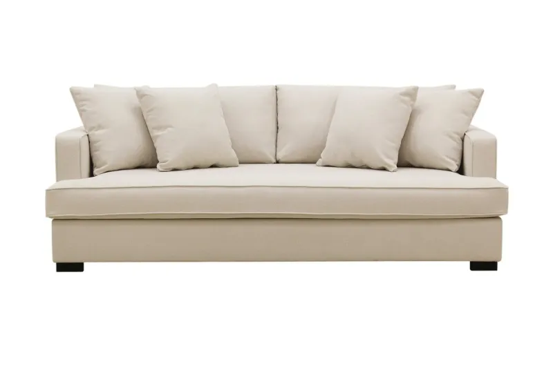 Rossita 3-sits Djup Soffa med Hel dyna i Bouclé - Beige — Scandinavian Choice
