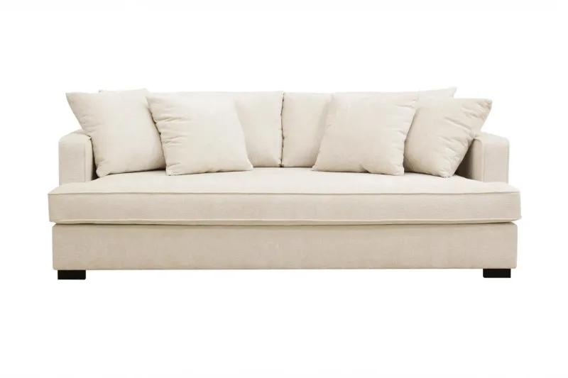 Rossita 3-sits Djup Soffa med hel dyna i Chenille - Beige — Scandinavian Choice