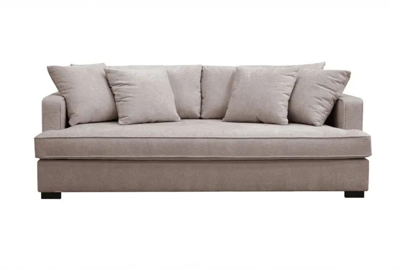 Rossita 3-sits Djup Soffa med hel dyna i Chenille - Grå / Brun — Scandinavian Choice