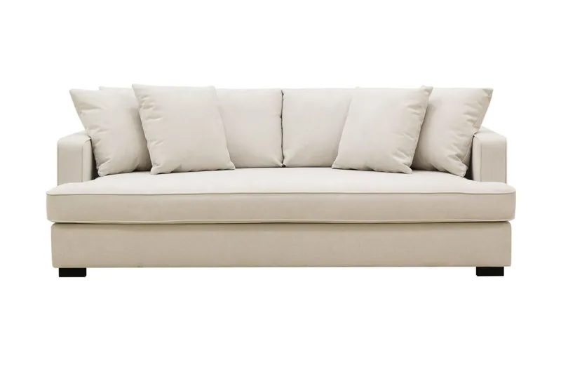 Rossita 3-sits Djup Tygsoffa med hel dyna - Beige — Scandinavian Choice