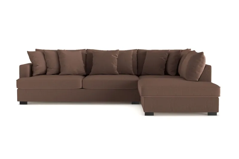 Rossita 4-sits Högervänd L-formad Djup Schäslongsoffa i Manchester - Brun (Art.nr 3098331) — Scandinavian Choice