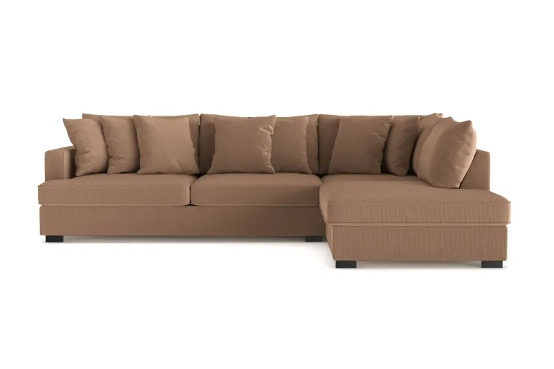 Rossita 4-sits Högervänd L-formad Djup Schäslongsoffa i Manchester - Brun (Art.nr 3098325) — Scandinavian Choice