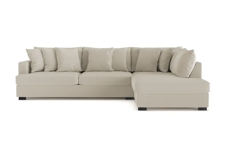 Rossita 4-sits Högervänd L-formad Djup Schäslongsoffa i Manchester - Greige — Scandinavian Choice