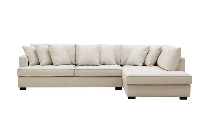 Rossita 4-sits Högervänd L-formad Djup Schäslongsoffa i Tyg - Beige (Art.nr 3067461) — Scandinavian Choice
