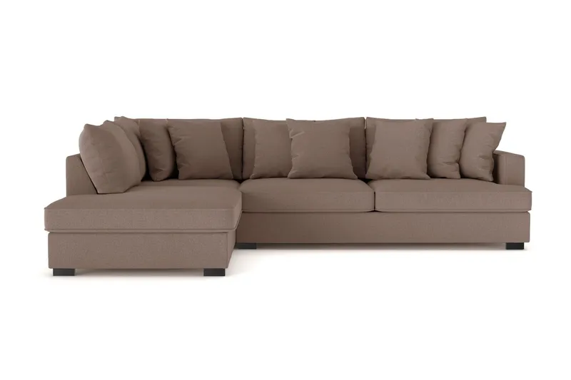 Rossita 4-sits Vänstervänd L-formad Djup Schäslongsoffa i Tyg - Brun (Art.nr 3098307) — Scandinavian Choice