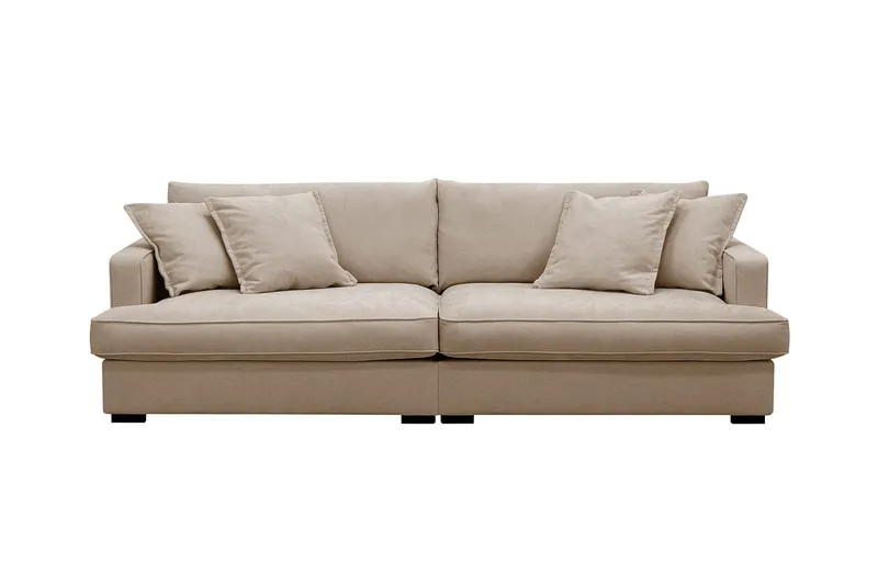 Rossita Lyx 3-sits Extra djup Soffa i Tyg - Ljusbrun — Scandinavian Choice