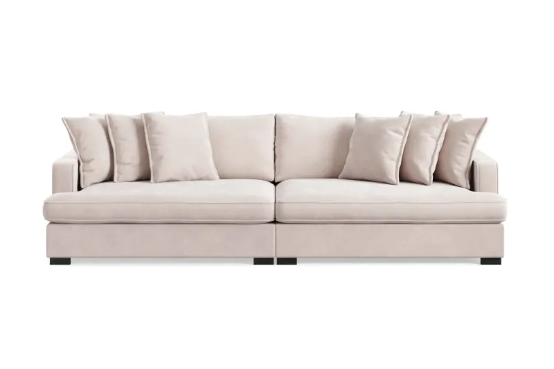 Rossita Lyx 4-sits Extra djup Sammetsoffa - Beige — Scandinavian Choice
