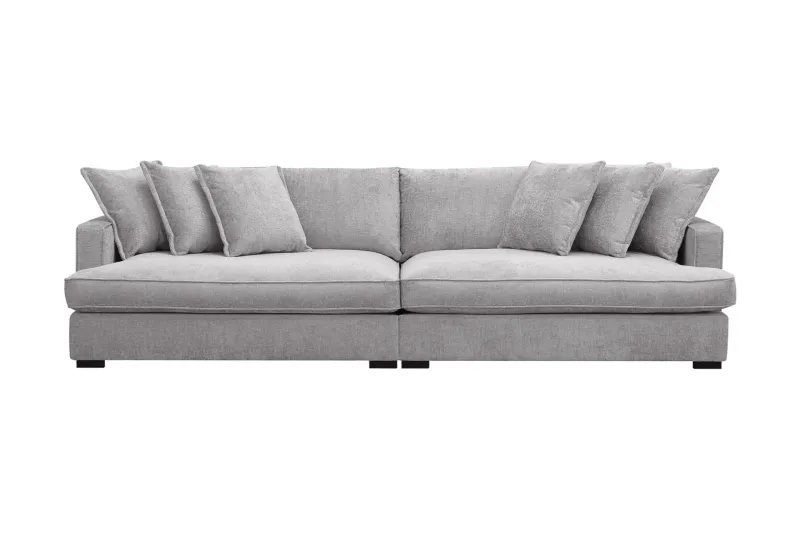 Rossita Lyx 4-sits Extra djup Soffa i Chenille - Grå (Art.nr 3076182) — Scandinavian Choice