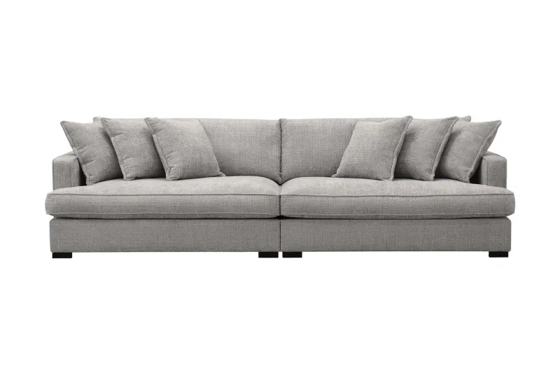 Rossita Lyx 4-sits Extra djup Soffa i Chenille - Ljusgrå — Scandinavian Choice