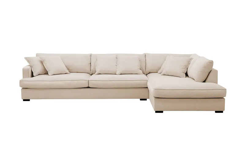 Rossita Lyx 4-sits Extra djup Soffa med Schäslong Höger - Beige Manchester — Scandinavian Choice