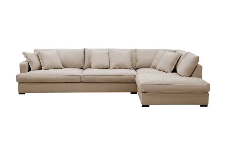 Rossita Lyx 4-sits Extra djup Soffa med Schäslong Höger - Beige Tyg (Art.nr 3108700) — Scandinavian Choice