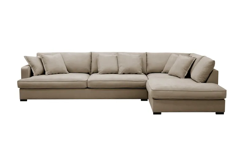 Rossita Lyx 4-sits Extra djup Soffa med Schäslong Höger - Brun Tyg (Art.nr 3108696) — Scandinavian Choice